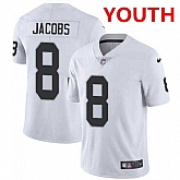 Youth Las Vegas Raiders #8 Josh Jacobs White Vapor Untouchable Limited Stitched Jersey,baseball caps,new era cap wholesale,wholesale hats